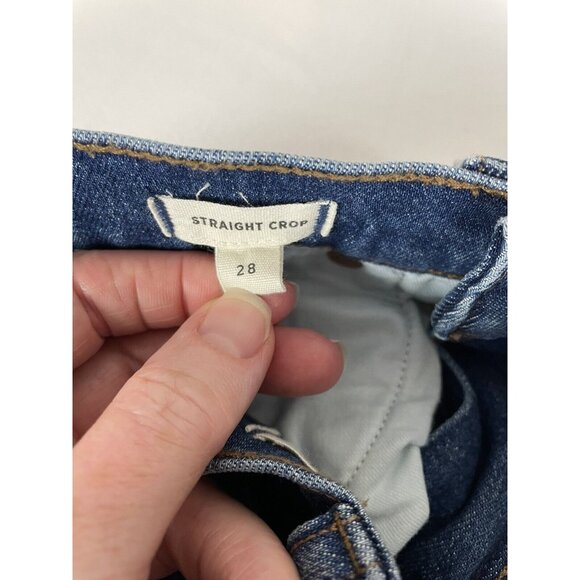 Madewell Mid-Rise Classic Straight Crop Stretch Jeans Women’s Size 28 Raw Hem - Picture 4 of 7